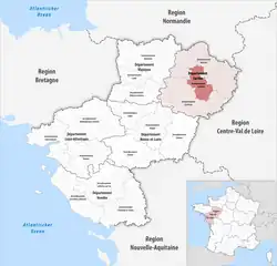 Location within the region Pays de la Loire
