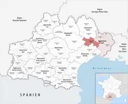 Location within the region Occitanie