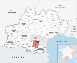 Location within the region Occitanie
