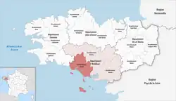 Location within the region Brittany