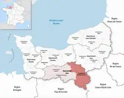 Location within the region Normandy