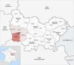 Location within the region Bourgogne-Franche-Comté