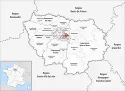 Location within the region Île-de-France