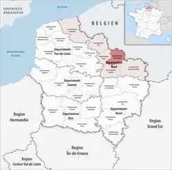 Location within the region Hauts-de-France