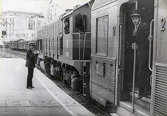 A commuter train at Agha station in 1983.