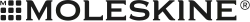 In a sans font, the logotype reads "Moleskine" in uppercase and in a black, bold logotype.