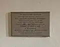 Chapel dedication plaque