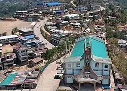 View of Longleng Town Baptist Church & townscape