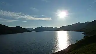Loch Quoich from the roadside, looking west
