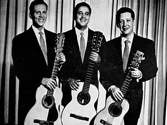 Los Panchos in 1954. Julio Rodríguez and founding members: Chucho Navarro and Alfredo Gil