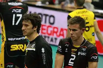 Setter Falasca and the longtime captain of Skra Bełchatów, Wlazły.