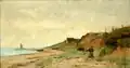 Coast with small boats on the shoreline, 1887