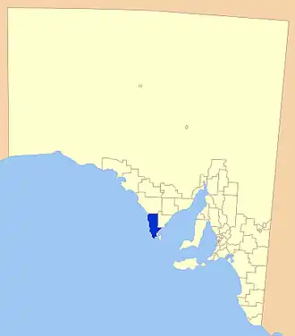 Location of the Lower Eyre Council