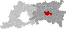 Location of Lubbeek in Flemish Brabant