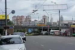 Traffic junction on Lybidska Square