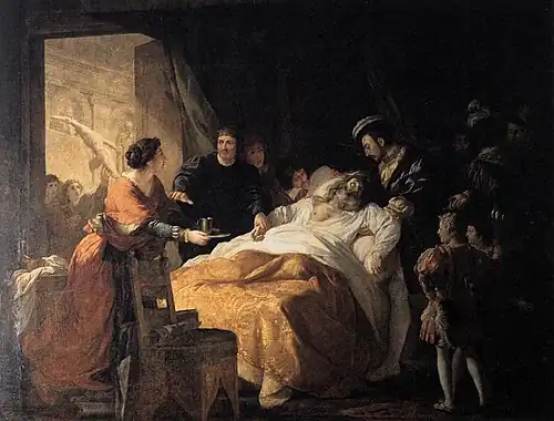 The Death of Leonardo by François-Guillaume Ménageot