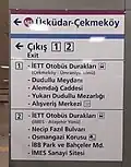 Exit list and interchange sign
