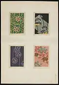 Japanese designs from Ukiyoe prints (1860?) In the Mary Ann Beinecke Decorative Art Collection. Sterling and Francine Clark Art Institute Library. https://archive.org/stream/MAB.31962000726566Images_20130507/MAB.31962000726566_Images#page/n13/mode/2up