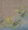 [Detail] Japanese decorated silk (1700) In the Mary Ann Beinecke Decorative Art Collection. Sterling and Francine Clark Art Institute Library. https://archive.org/stream/MAB.31962000745236Images_20130422/MAB.31962000745236__images#page/n19/mode/2up