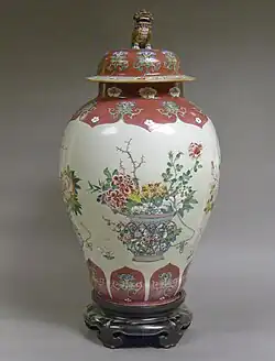 Jar: 18th century; porcelain painted in overglaze famille rose enamels; height: 61&nbsp;cm; Metropolitan Museum of Art