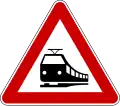 Level crossing with a railway without barriers