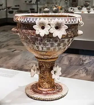 Minoan rosettes on a Kamares krater, 1850-1700 BC, ceramic, Archaeological Museum of Heraklion, Heraklion, Greece[8]