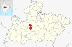 Location of Bhopal district in Madhya Pradesh