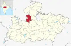 Location of Guna district in Madhya Pradesh