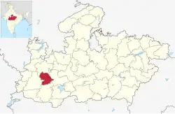 Location of Indore district in Madhya Pradesh