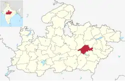 Location of Jabalpur district in Madhya Pradesh
