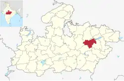 Location of Katni District in Madhya Pradesh