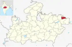 Location of Mauganj district in Madhya Pradesh
