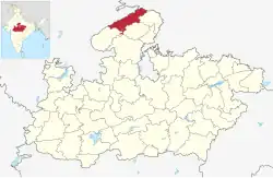 Location of Morena district in Madhya Pradesh