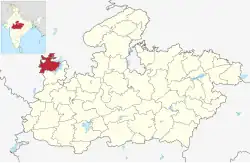 Location of Neemuch district in Madhya Pradesh