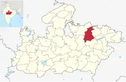 Location of Panna district in Madhya Pradesh