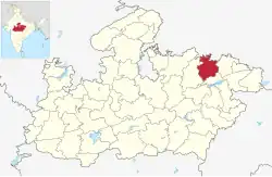 Location of Satna district in Madhya Pradesh