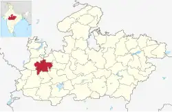Location of Ujjain district in Madhya Pradesh