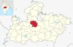 Location of Vidisha district in Madhya Pradesh