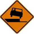 CW8-17 (D) Right shoulder drop-off ahead