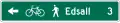 D11-10d Shared-use path destination and distance (1-line)