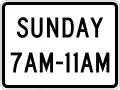 R10-20aP Days & times (plaque) (for use with R10-11 series) (2 lines)