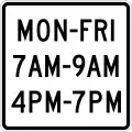R10-20aP Days & times (plaque) (for use with R10-11 series) (3 lines)