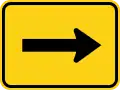 W16-5p (D) Supplemental arrow to the right (plaque)
