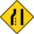 W4-2 (I) Lane ends on the left