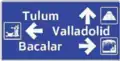 SID-13: Advance directional sign with 3 destinations (blue)