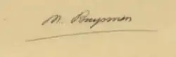 Signature of Maarten Buysman, taken from a letter sent to Júlio Augusto Henriques in 1898.