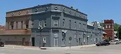 Two-story building on street corner