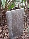 Cemetery headstone worn by age