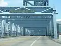 Looking south through the truss of the Main Street Bridge