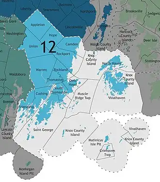 Map of Maine's 12th State Senate district